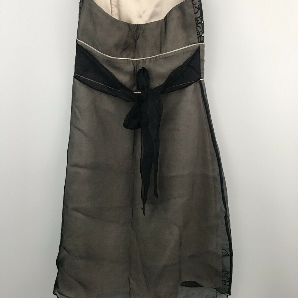 White House Black Market Strapless Dress - Black and Tan - Picture 3 of 4